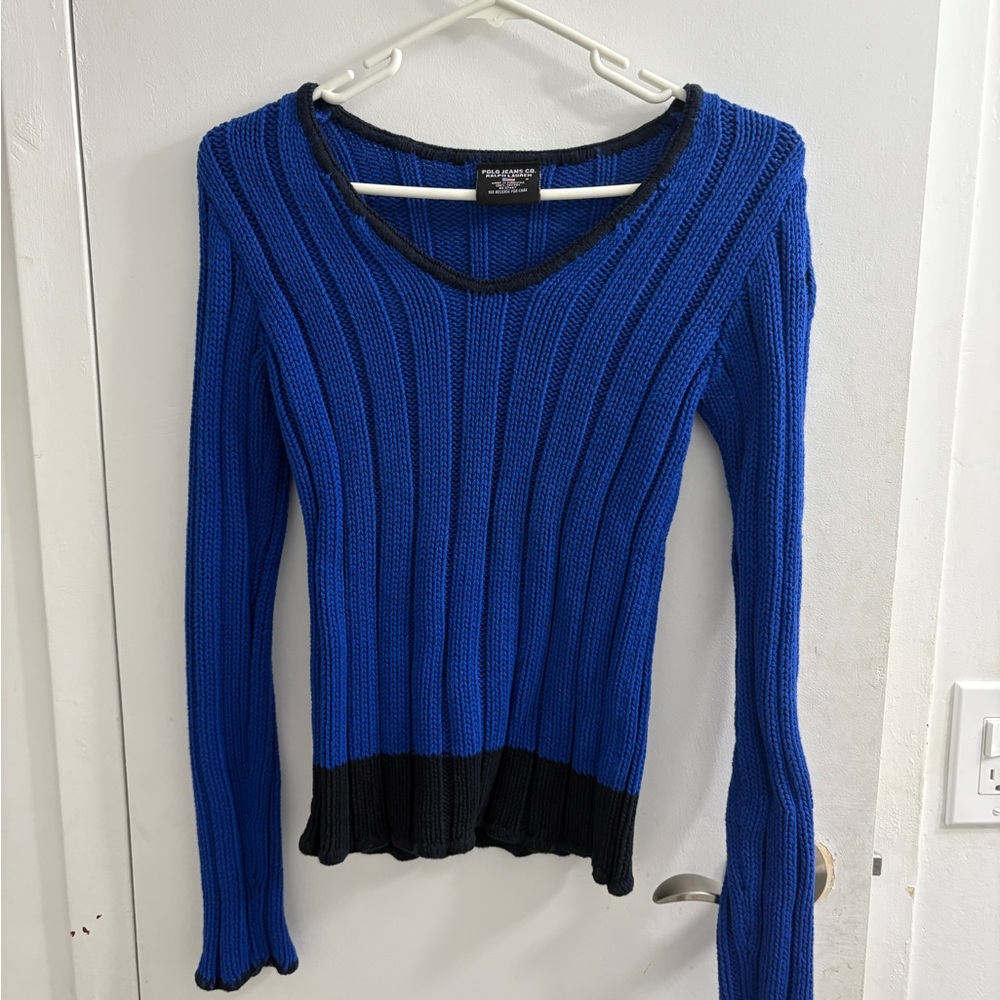 Polo by Ralph Lauren Blue and Black Sweater